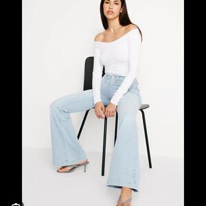 Brand New Tags. Good American - Always Fits Good Legs Flare Light Wash Jeans